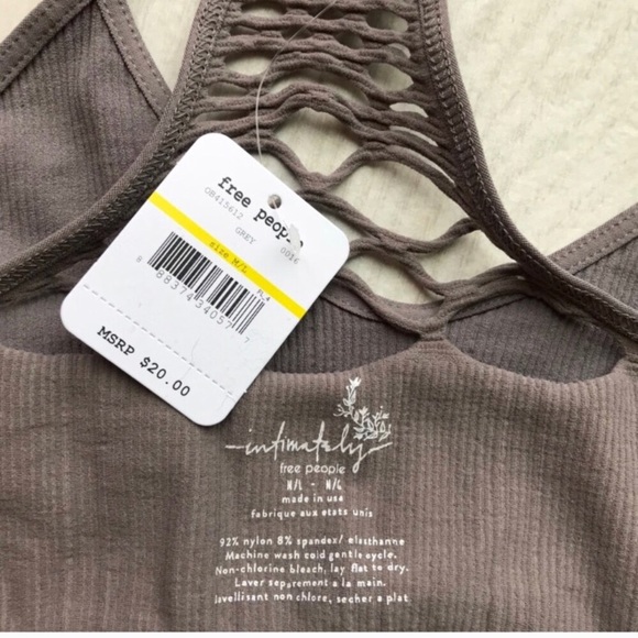 Any 2/$25♥️Free People Lattice Racerback Bra NWT - Picture 3 of 6